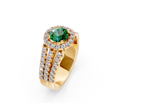 Anel esmeralda 3 aros 6.2 mm redondo ( Para render) poster