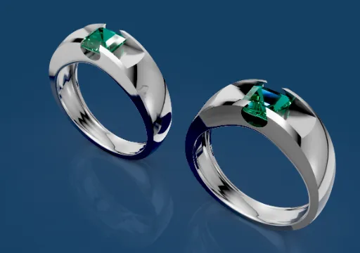Anillos Esmeraldas Cuadradas poster