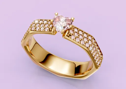 Heart Hexagon Diamond ring poster