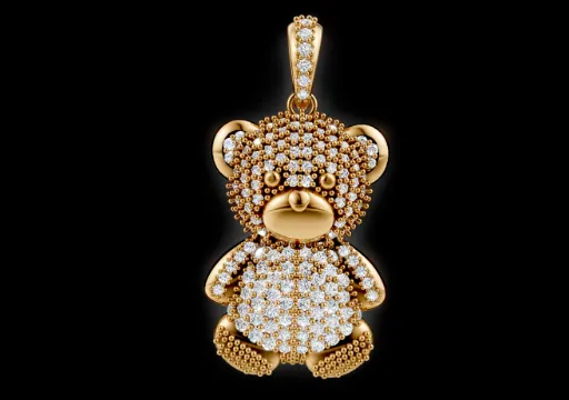 Diamond Teddy Bear Pendant poster