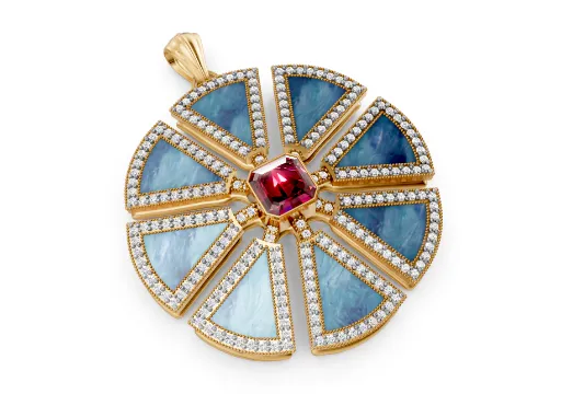 Art Deco Diamond Flower Pendant poster