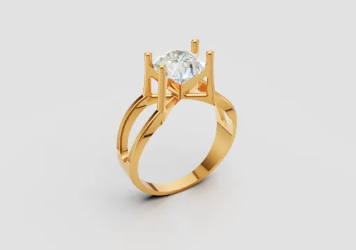 Anel Com uma Pedra Meio Orgânico