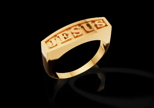 Anel Chap. Estreito com Nome Jesus