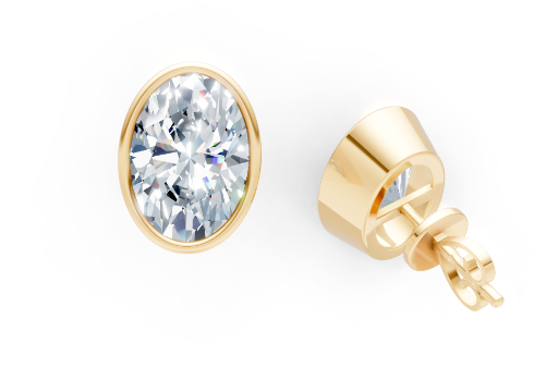 The Modernist 1.5 CT oval bezel Diamond studs in 18K gold poster