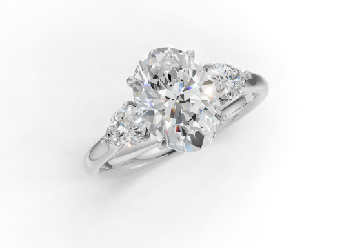 The Trinity Oval & Pear Solitaire Ring poster