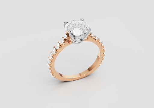 179_MJ-253 Cartier 1895 solitaire paved Engagement Rings 16.5 (Rend) poster