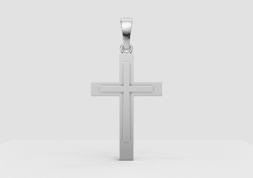 164  RS-389 Cross with leather lace 20mm poster