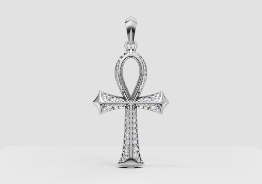 105  VZ-060 Ankh black diamonds cross poster