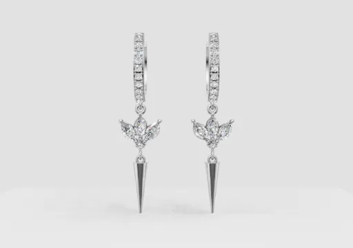 עגילי לוטוס משובצים תלויים poster