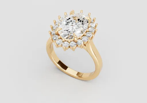 ovalSunburst Diamond Ring poster