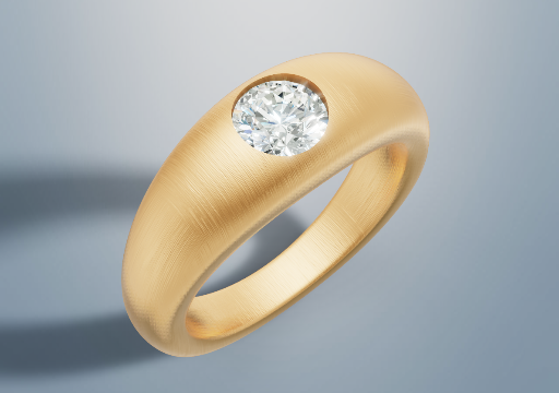 Custom Ring with Gypsy Set Heirloom Diamond (6 mm) poster