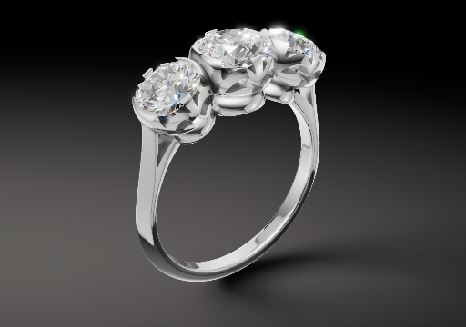 Edwardian Style 3 Stone Ring poster