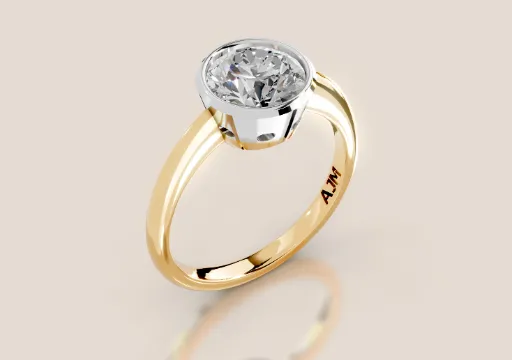 Edwardian Style 1.65 Carat OEC Bezel Solitaire poster
