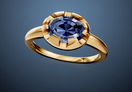 Belcher Style Ring in YG for Oval Stone poster