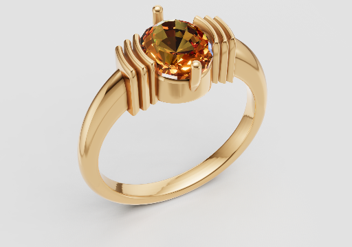 Oval Fire Opal in Concentric Half Bezel Solitaire poster