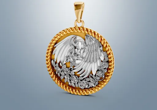 Mother and Child Angle Pendant