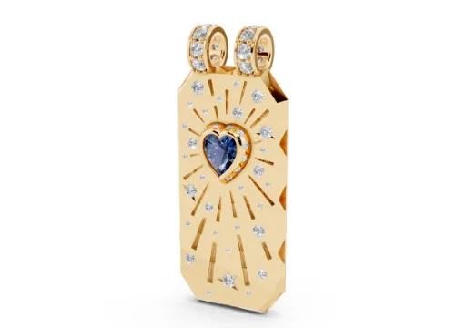 Tag Love Explosion Dark Blue Sapphire Heart v2 poster