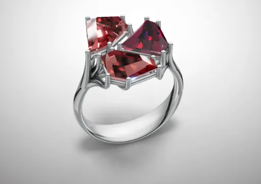 Crimson Trinity Ring in Platinum poster