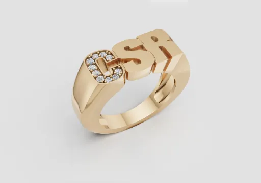 Stock Diamond Initial Signet poster