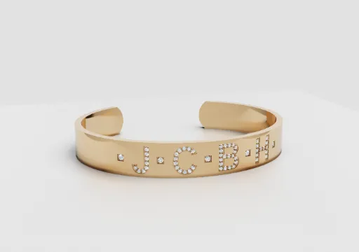 Stock Diamond Initial Cuff Bracelet poster
