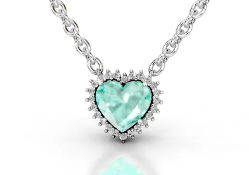 Pingente Turmalina Paraíba Coração + Diamantes poster