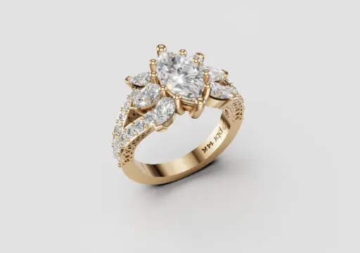 Marquise and Pear Cluster Engagement Ring poster