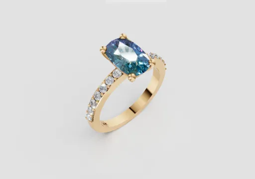 Cushion Cut Australian Sapphire Engagement Ring poster