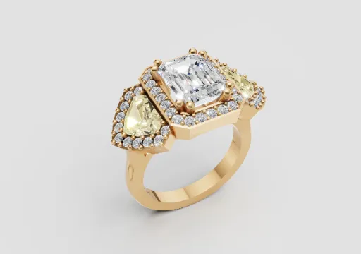 Emerald Cut Halo Engagement Ring poster
