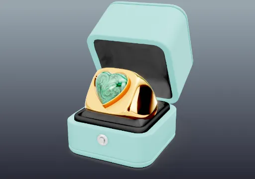 Heart Cabochon Signet Ring  poster