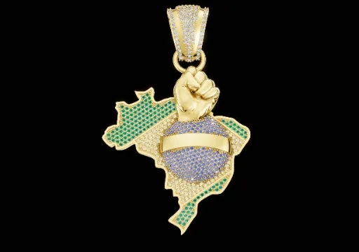 Pingente Brasil Mapa e Bandeira poster