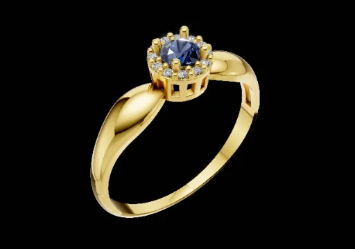 ANEL SAFIRA REDONDO com pedras poster