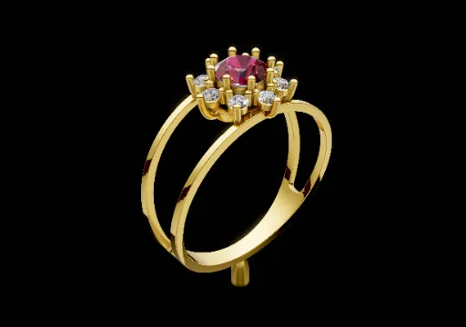 Anel aro duplo rubi poster