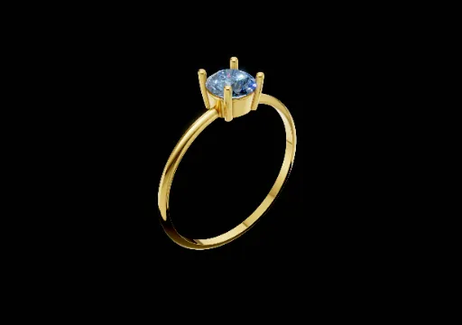 Anel solitário pedra azul poster