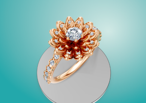 Flower Engagement Ring