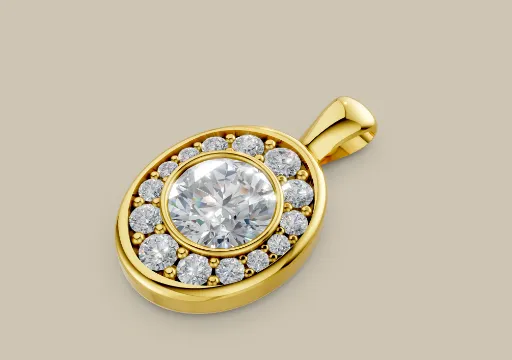 Oval Pendant circular stones poster