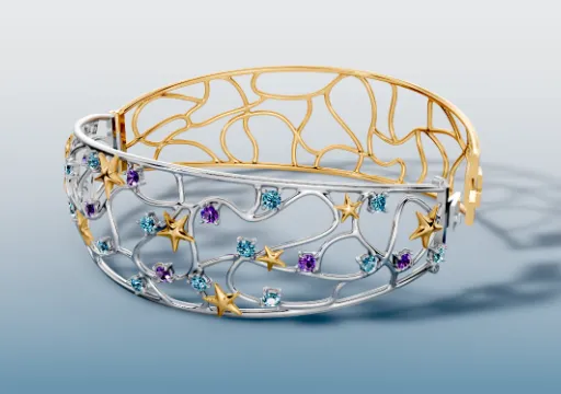 Filigree Stars and Gemstones Bracelet poster