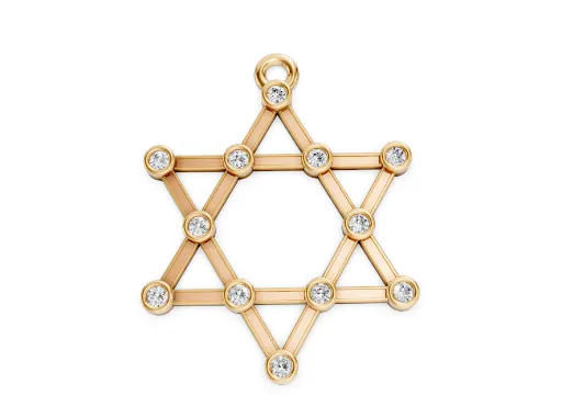 Pingente estrela de Davi com Pedras poster
