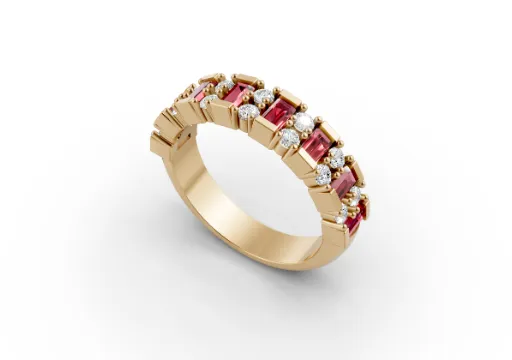 ruby diamond band