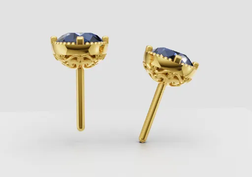 Scroll stud earrings poster