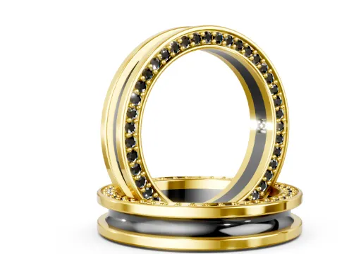 K8 - Black Diamond Band (1)_Narrow_white diamonds 2 rings2 poster