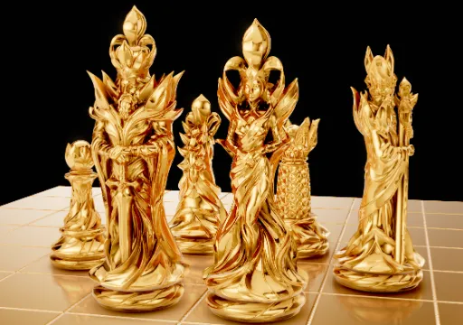 The Kings of the Flowers - Chess set poster