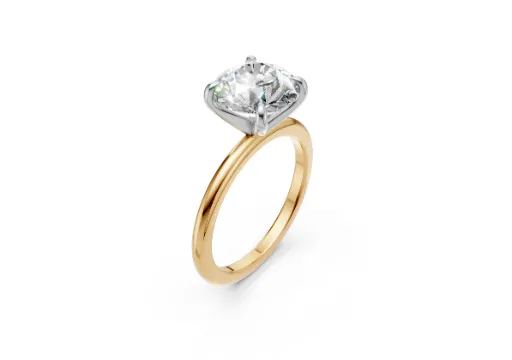 Solitaire Two-Tone Engagement Ring - with Straight Prong Head poster
