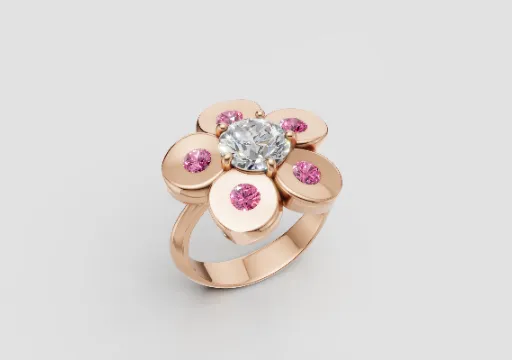 Five Petal Floral Ring poster