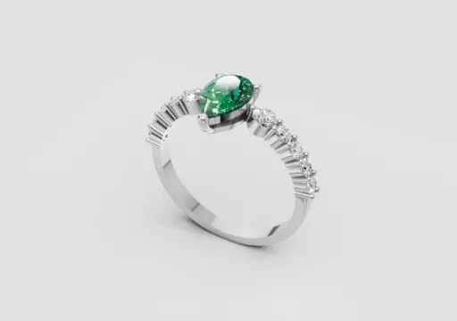 043 Solitario gota garras simples