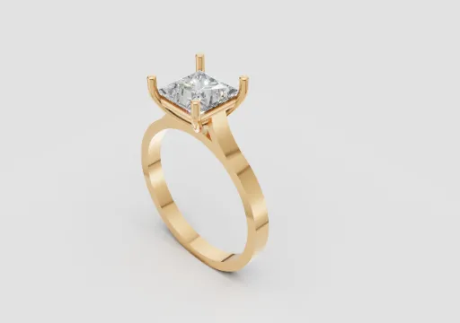 ANILLO SOLITARIO PRINCESS CUT 6 MM poster
