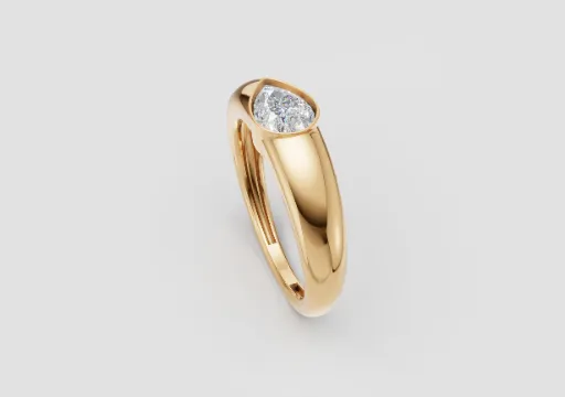 anillo solitario pera 9x5 poster