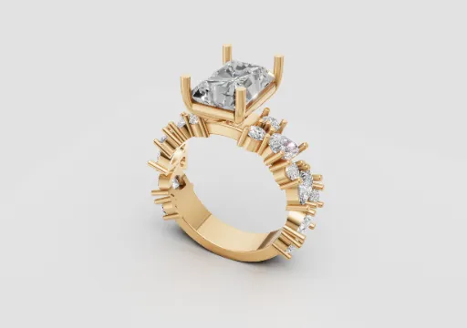 anillo ana radiant 3 ct banda multishape poster