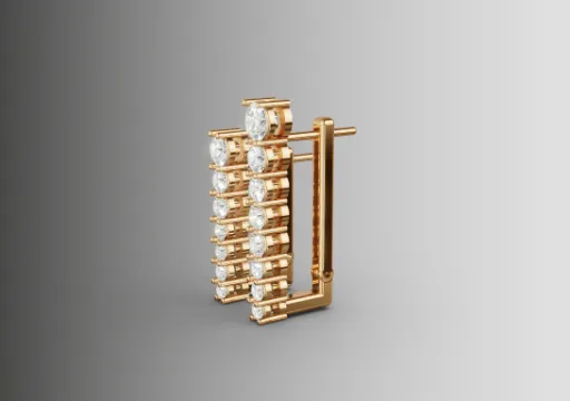 brinco argola retangular vasada