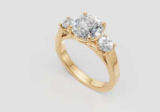 3 STONE 14K YELLOW RING poster