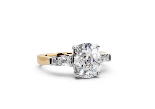 CUSHION AND BAGUETTE ENGAGEMENT RING poster